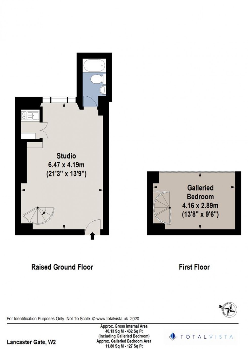 Floorplan for Flat 20, 27 Lancaster Gate London