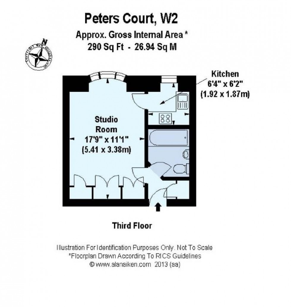 Floorplan for Flat 51 Peters CourtPorchester RoadLondon