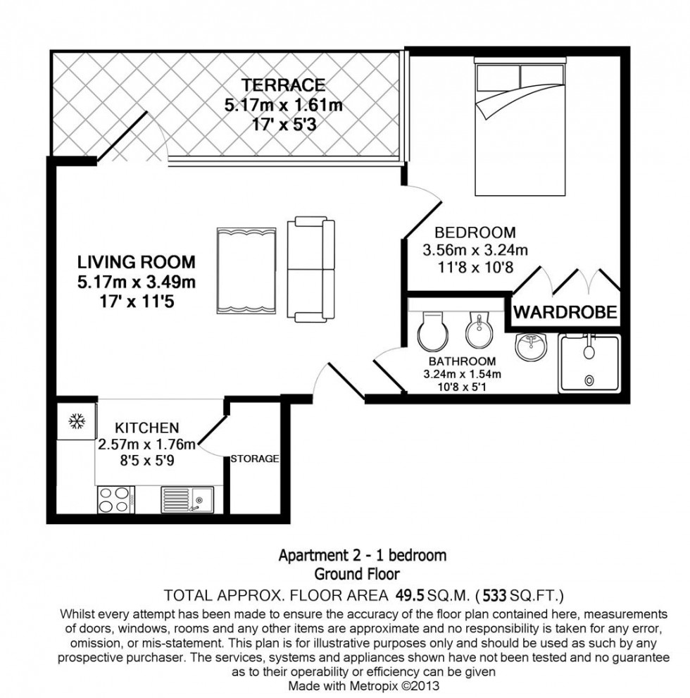 Floorplan for Meritas Court, Bayswater, London