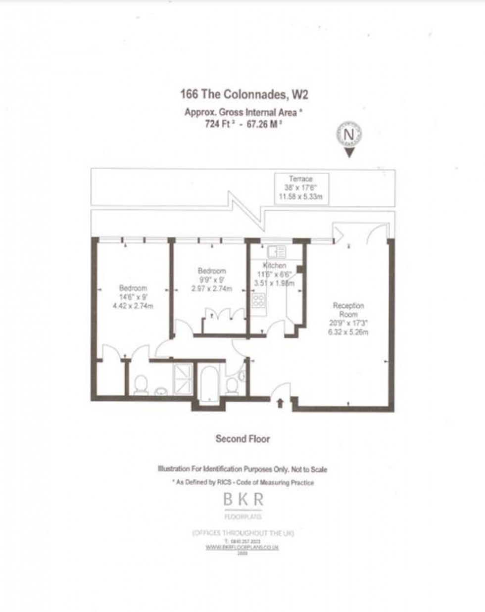 Floorplan for The Colonnades, Porchester Terrace, London