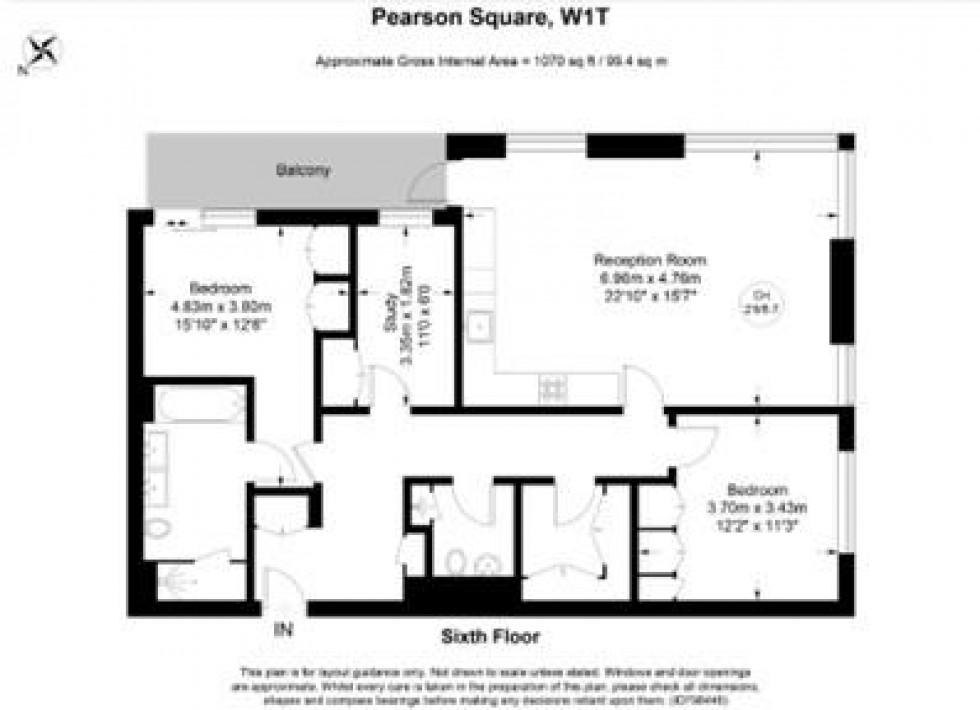 Floorplan for Pearson Square, Fitzrovia, London