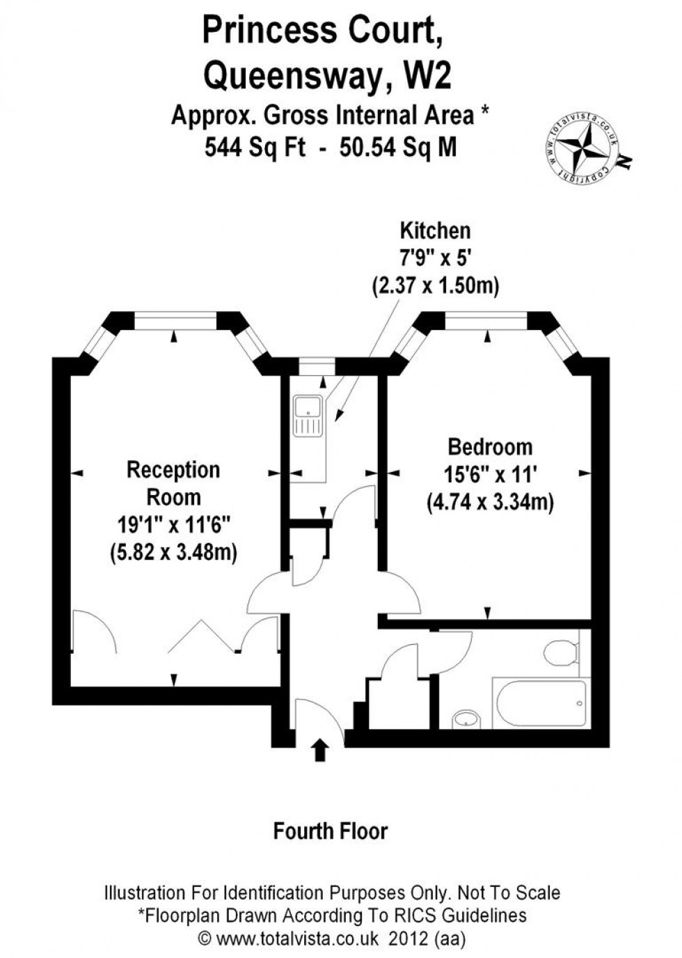 Floorplan for Princess Court, Queensway, London