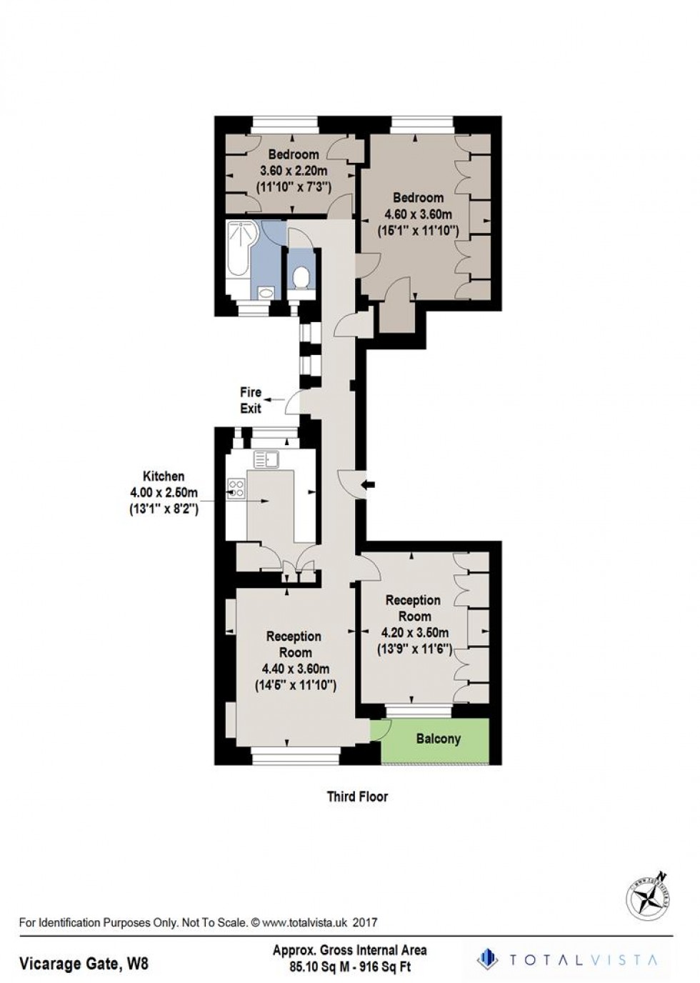 Floorplan for Vicarage Gate, London, W8