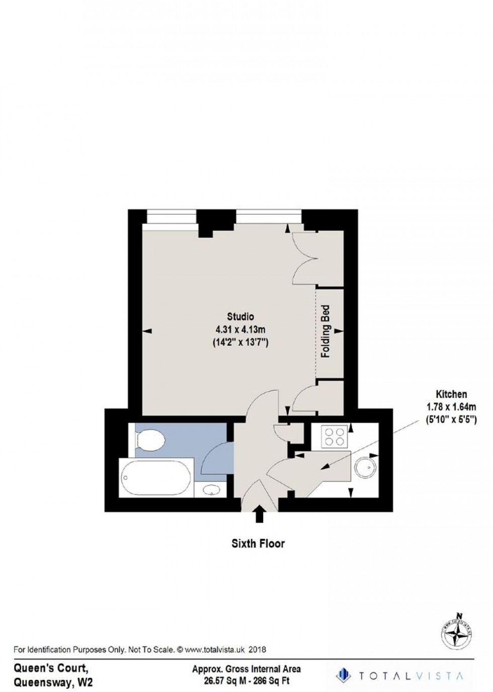 Floorplan for Queens Court, Bayswater, London