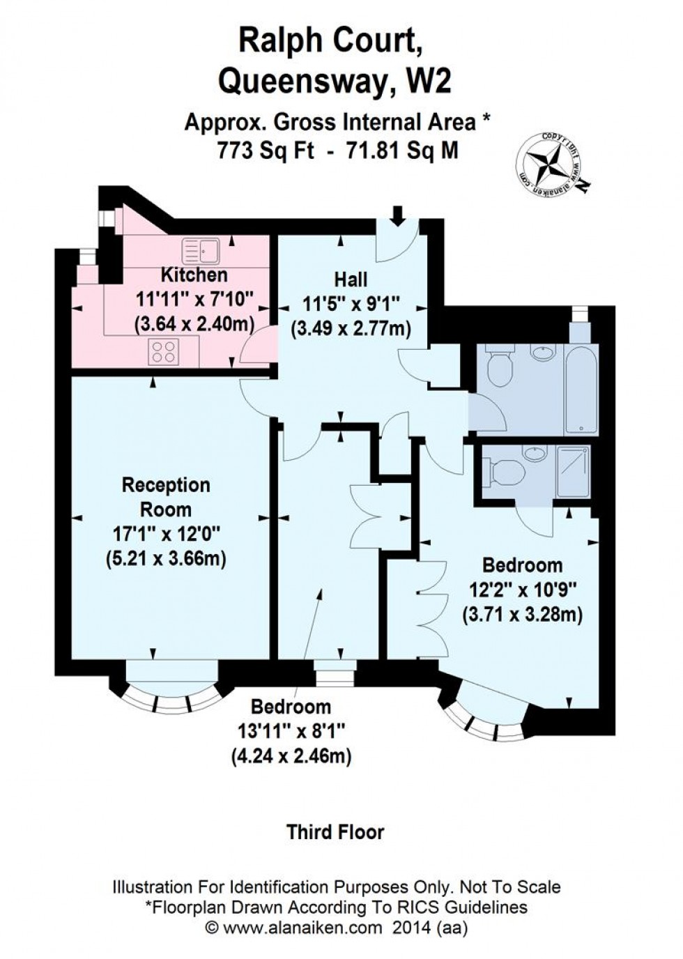Floorplan for Room 2, 67 Ralph CourtQueenswayLondon