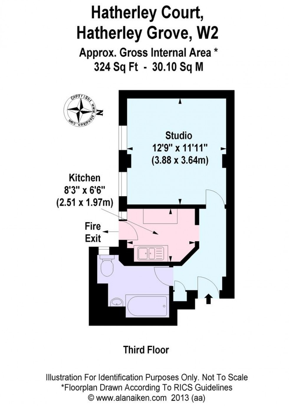 Floorplan for Flat 91 Hatherley CourtHatherley GroveLondon