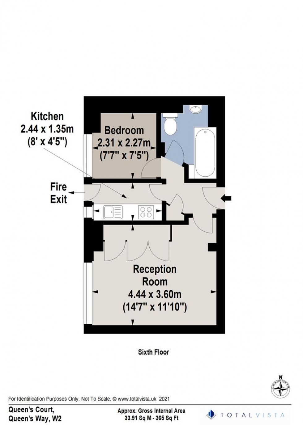 Floorplan for Queens Court, Queensway, London