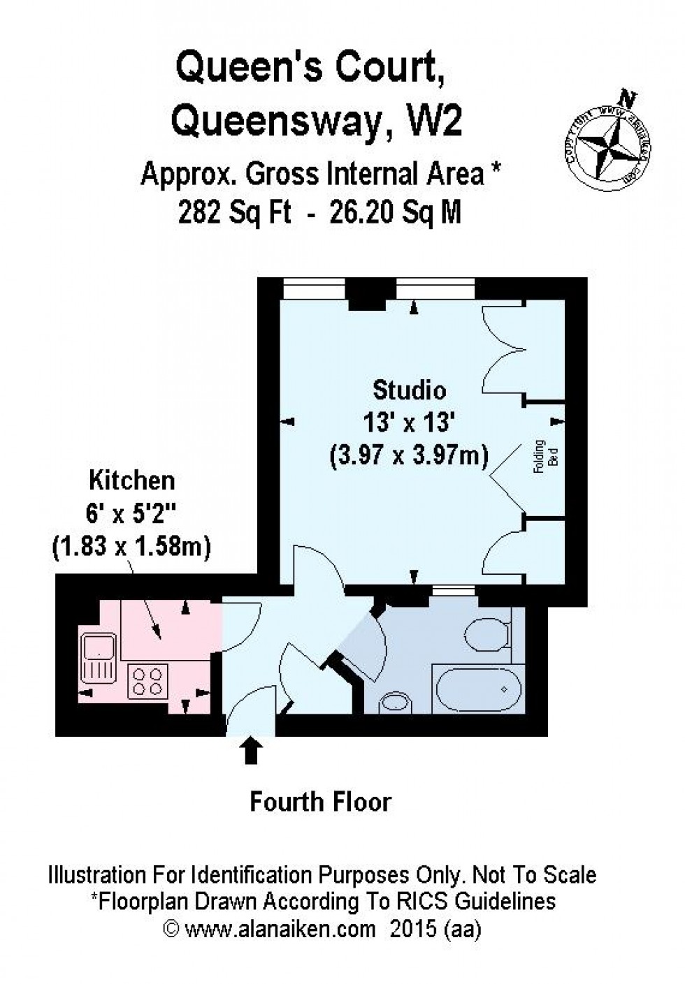 Floorplan for Queens Court, Queensway, London