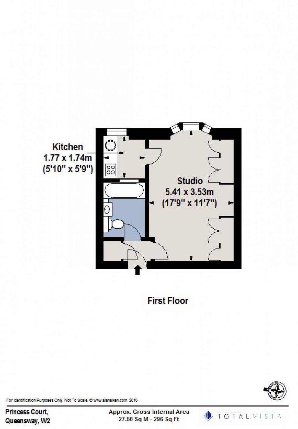 Floorplan for Flat 7 Princess CourtQueenswayLondon